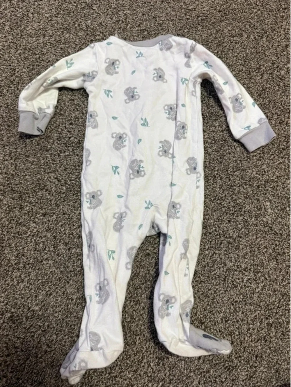 Carter’s Child of Mine Baby 6-9M Animal Print Footed Sleeper Pajamas White